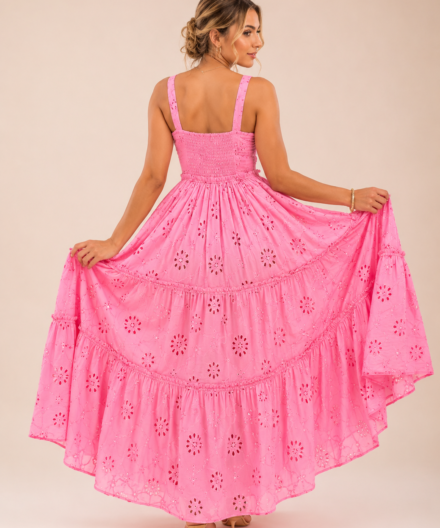 Alternative view of Pink Schiffli Cotton Midi Dress