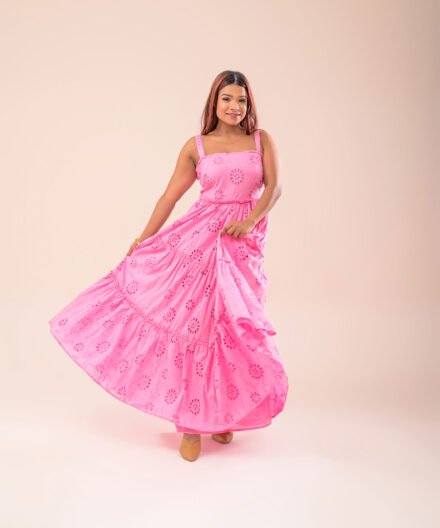 Alternative view of Pink Schiffli Cotton Midi Dress