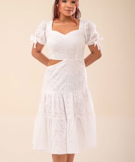 Cut-Out Cotton Midi Dress