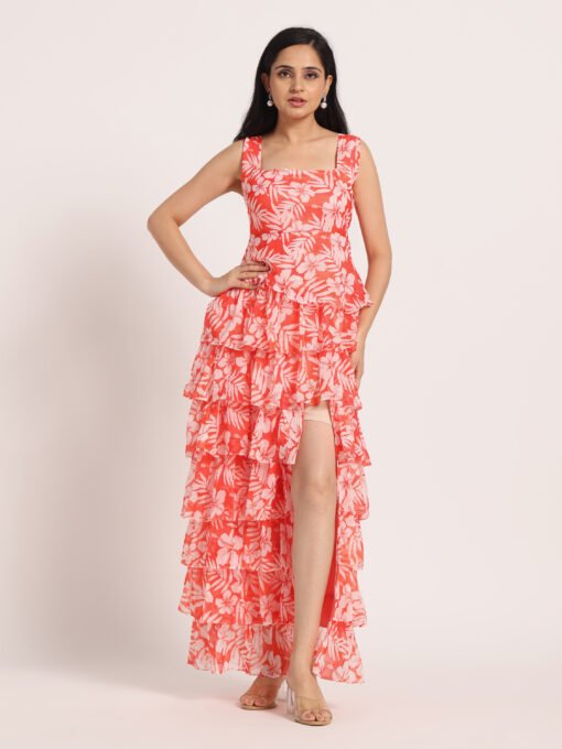 Floral Ruffle Maxi Dress - Image 7