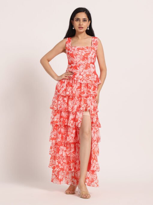 Floral Ruffle Maxi Dress - Image 7