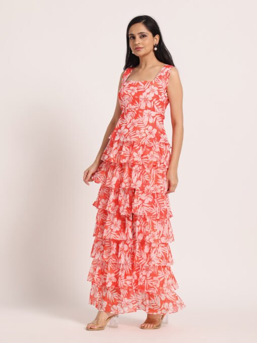 Floral Ruffle Maxi Dress - Image 6