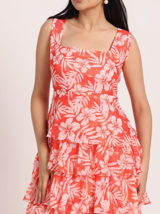 Floral Ruffle Maxi Dress - Image 4