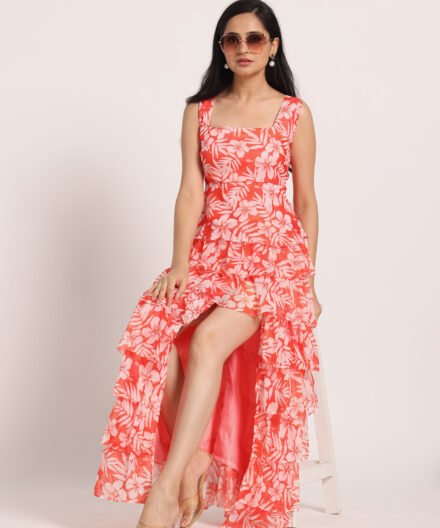 Floral Ruffle Maxi Dress