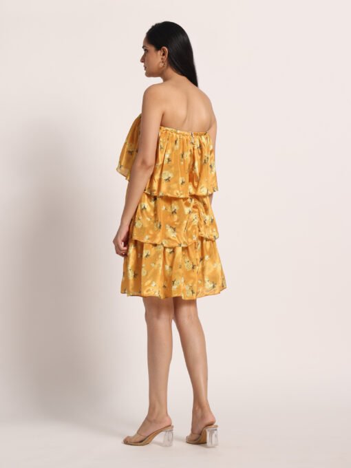Floral Strapless Ruffle Dress - Image 7