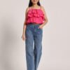 Cotton Schiffli Ruffle Top