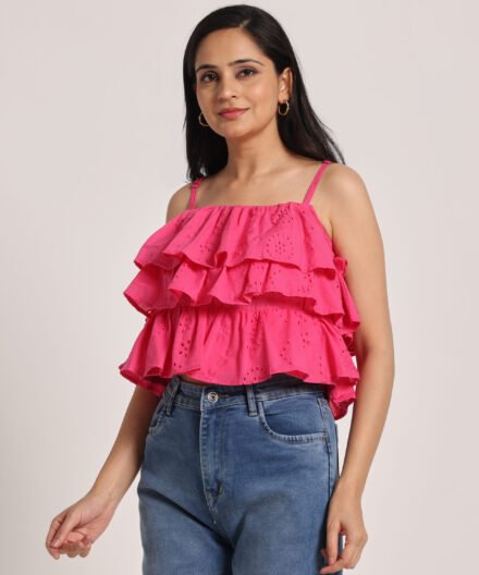 Alternative view of Cotton Schiffli Ruffle Top