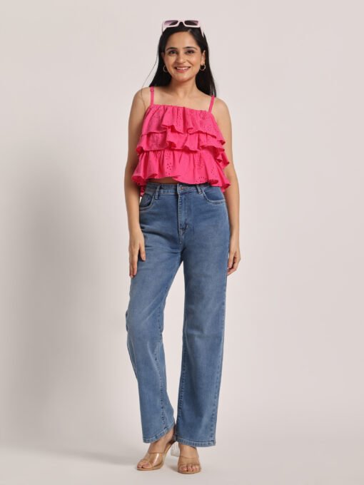 Cotton Schiffli Ruffle Top - Image 6