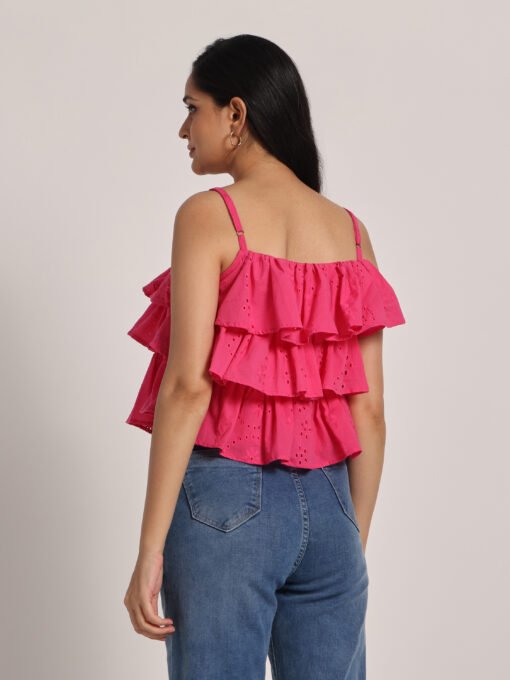 Cotton Schiffli Ruffle Top - Image 7